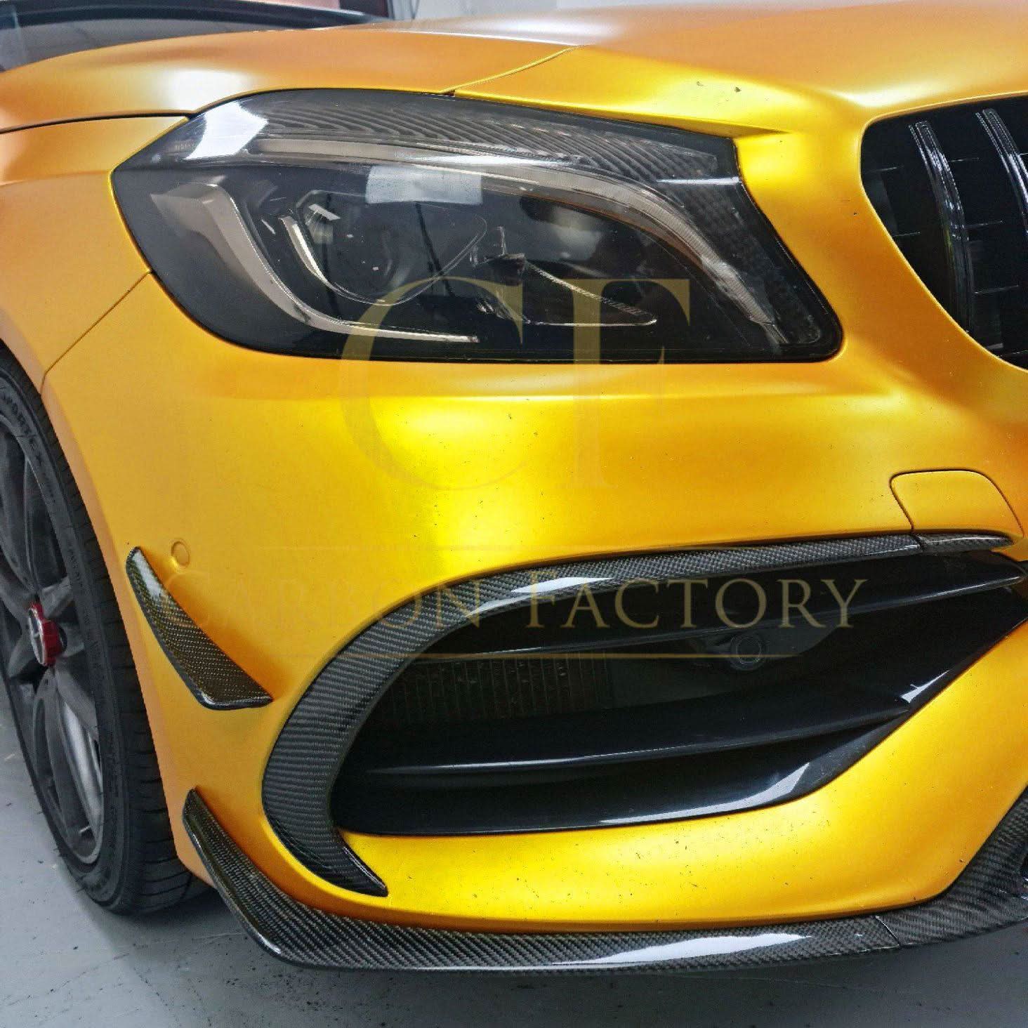 AMG Carbon Fibre Canards Winglets Splitter (8 Pieces) for Mercedes Benz W176 A Class 16-18 - Carbon Factory