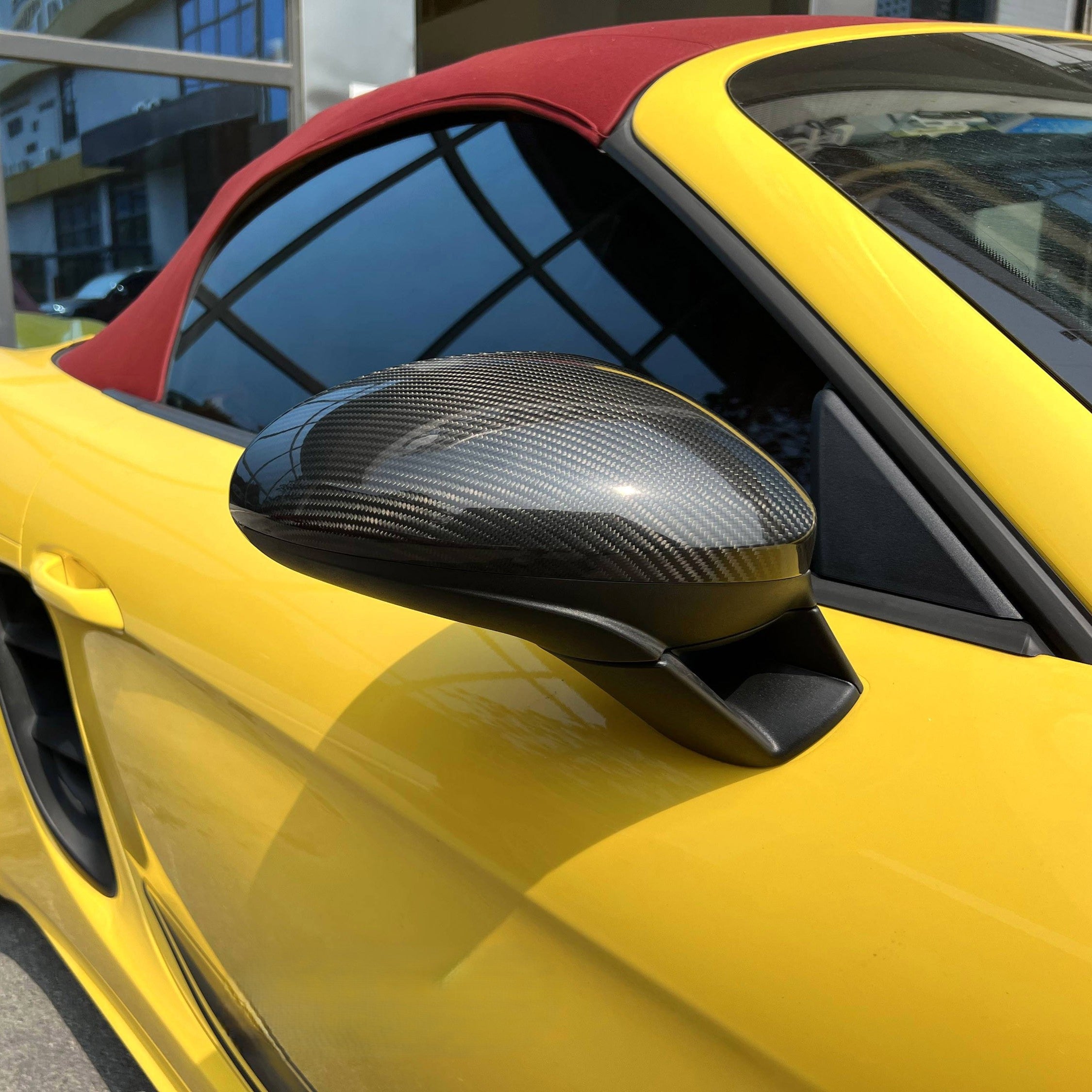 Pre-Preg Carbon Fibre Mirror Covers for Porsche 982 718 16-25 LHD - Carbon Factory