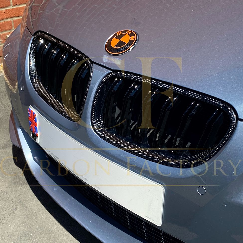 BMW E92 E93 3 Series inc M3 LCI Carbon Fibre / Gloss Black Front Grille 10-13-Carbon Factory