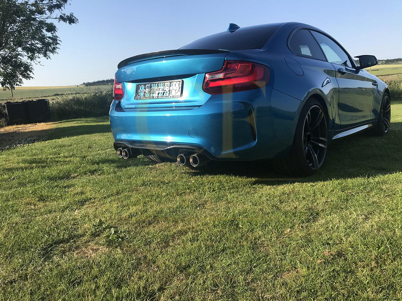 Big Fins Style Carbon Fibre Rear Diffuser for BMW F87 F87C M2 16-21-Carbon Factory