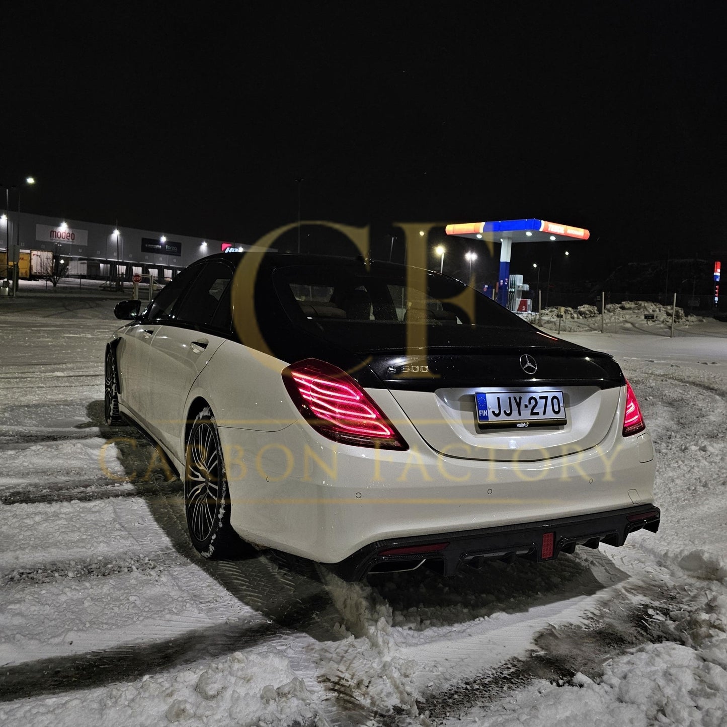 Brabus Style Carbon Fibre Rear Diffuser for Mercedes Benz W222 S Class Saloon 14-17-Carbon Factory