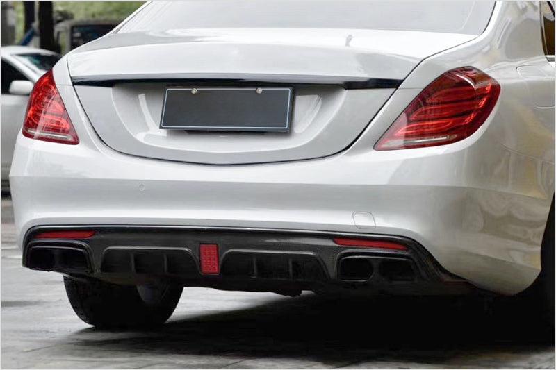 Brabus Style Carbon Fibre Rear Diffuser for Mercedes Benz W222 S Class Saloon 14-17-Carbon Factory