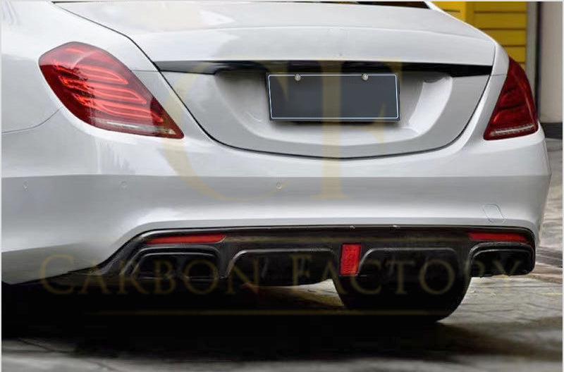 Brabus Style Carbon Fibre Rear Diffuser for Mercedes Benz W222 S Class Saloon 14-17-Carbon Factory