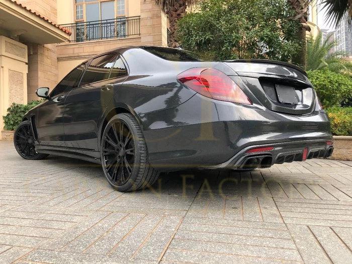 Brabus Style Carbon Fibre Rear Diffuser for Mercedes Benz W222 S Class Saloon 14-17-Carbon Factory