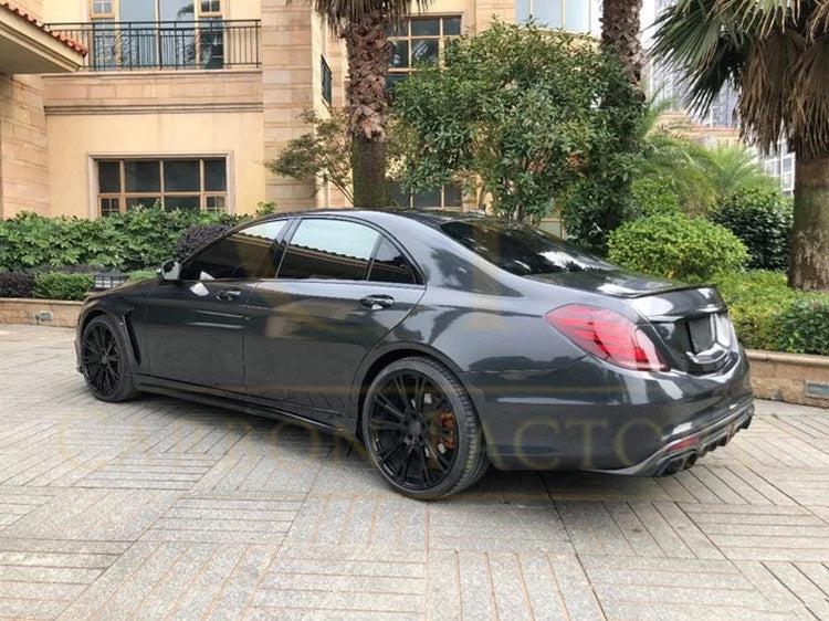 Brabus Style Carbon Fibre Rear Diffuser for Mercedes Benz W222 S Class Saloon 14-17-Carbon Factory