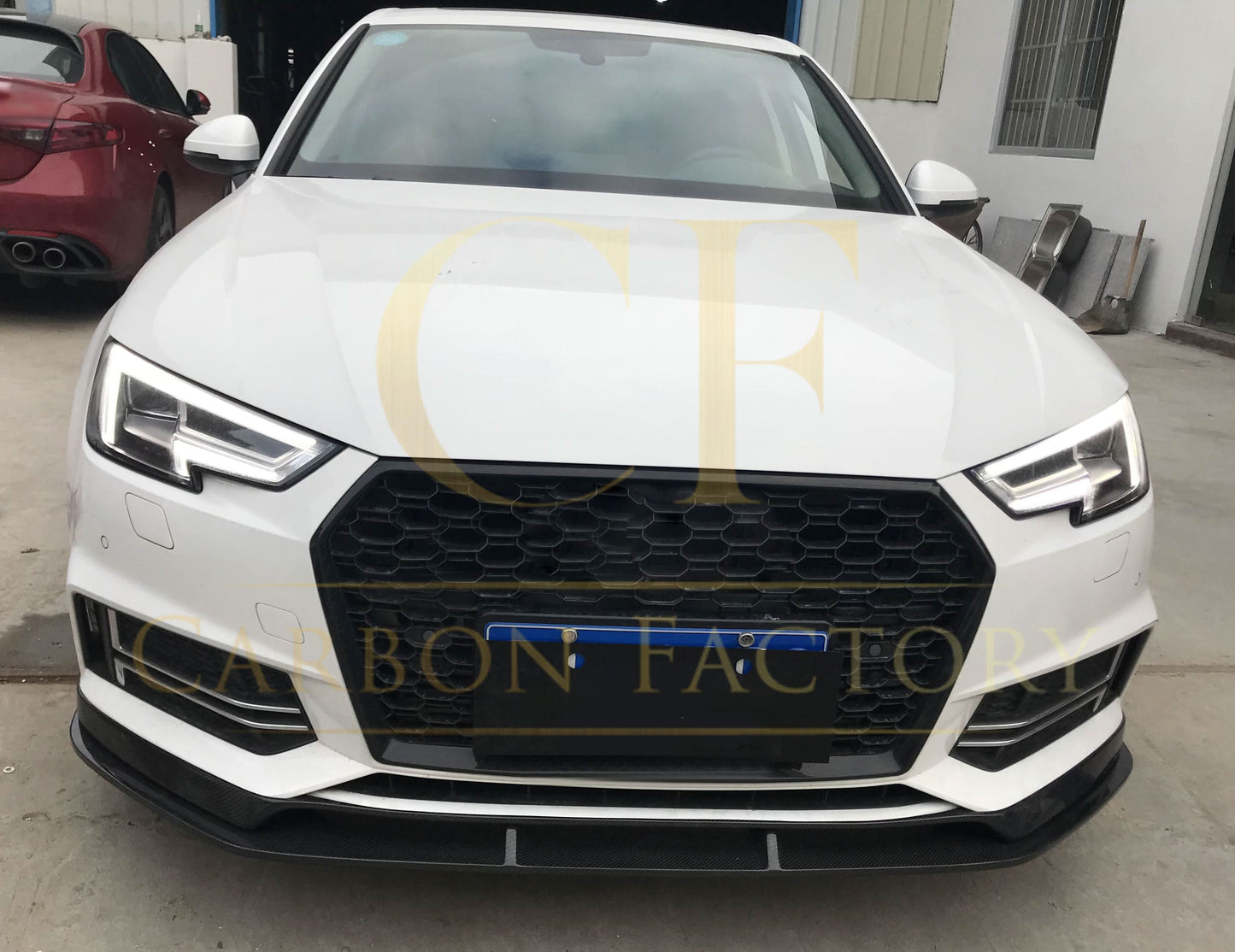 C Style Carbon Fibre Front Splitter for Audi A4 B9 S Line & S4 16-18 - Carbon Factory