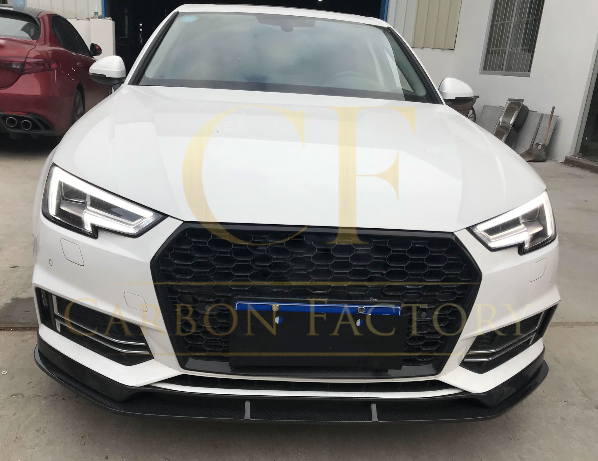 C Style Carbon Fibre Front Splitter for Audi A4 B9 S Line & S4 16-18 - Carbon Factory