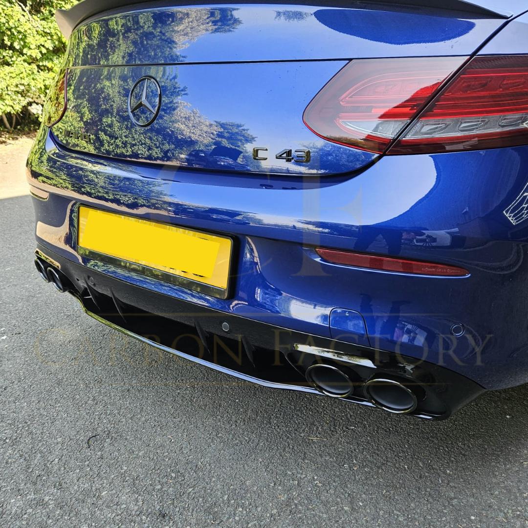 C43 Style Gloss Black Rear Diffuser & Exhaust Tips for Mercedes Benz W205 C Class & C63 Coupe 15-21-Carbon Factory