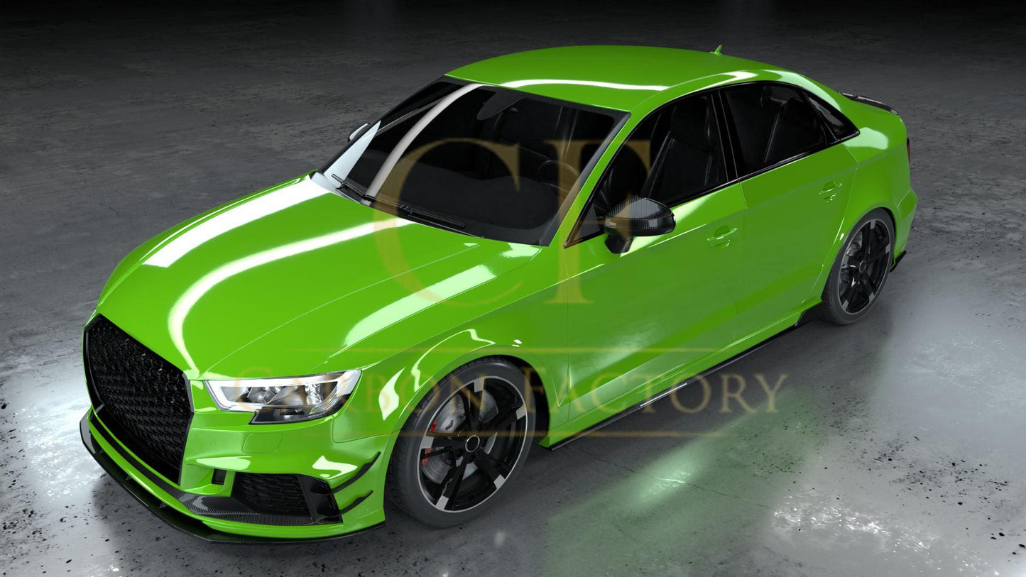 CF Style Carbon Fibre Front Splitter for Audi 8V RS3 Saloon 17-20-Carbon Factory