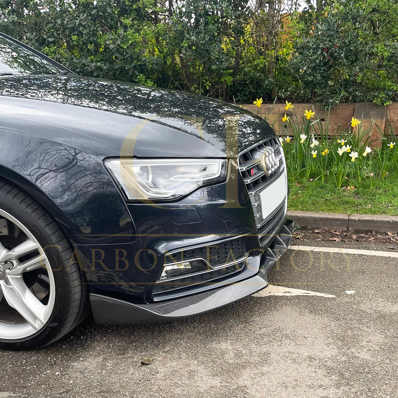 CF Style Carbon Fibre Front Splitter for Audi B8.5 S5 A5 S Line 11-16-Carbon Factory