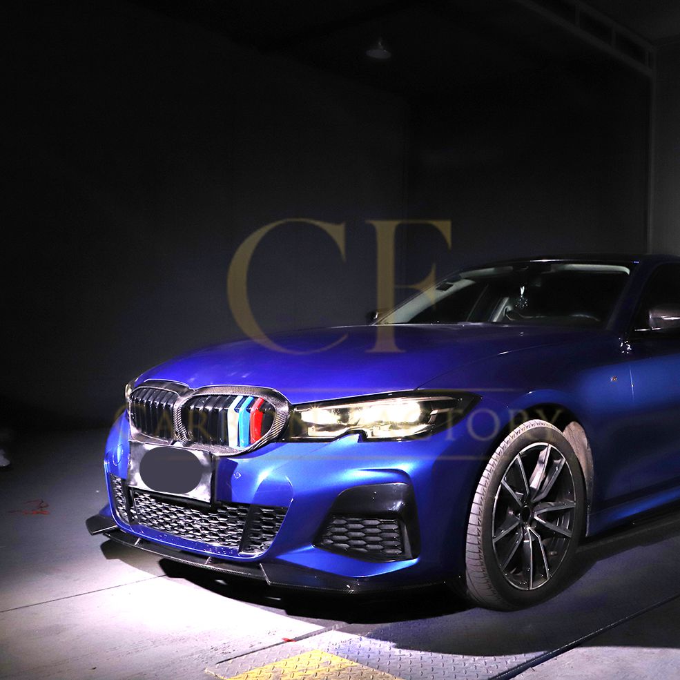 CF Style Carbon Fibre Front Splitter for BMW G20 3 Series Pre-LCI M Sport 19-22-Carbon Factory