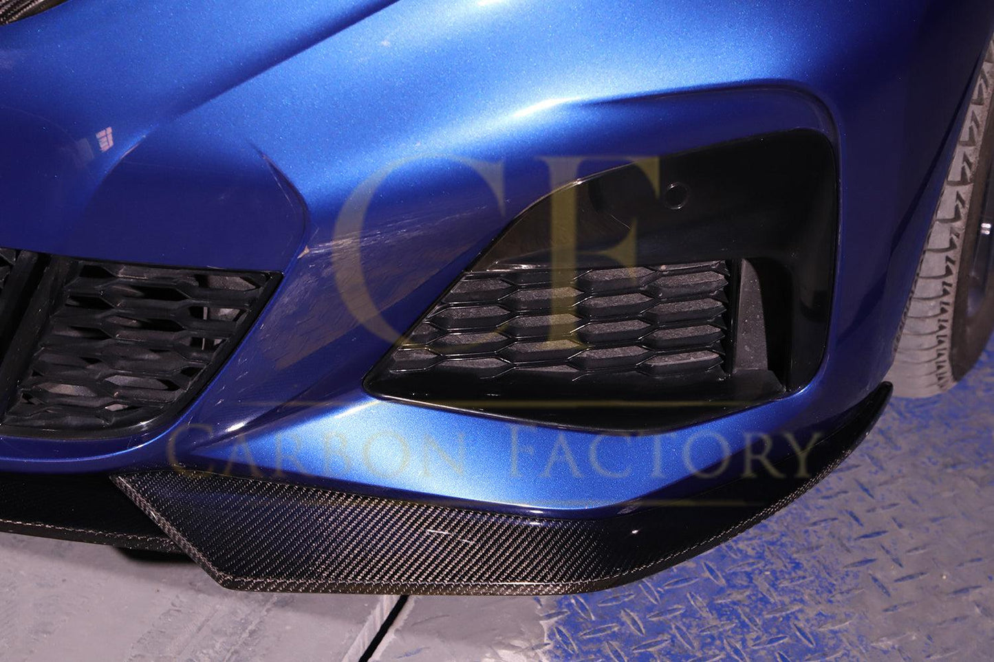 CF Style Carbon Fibre Front Splitter for BMW G20 3 Series Pre-LCI M Sport 19-22-Carbon Factory