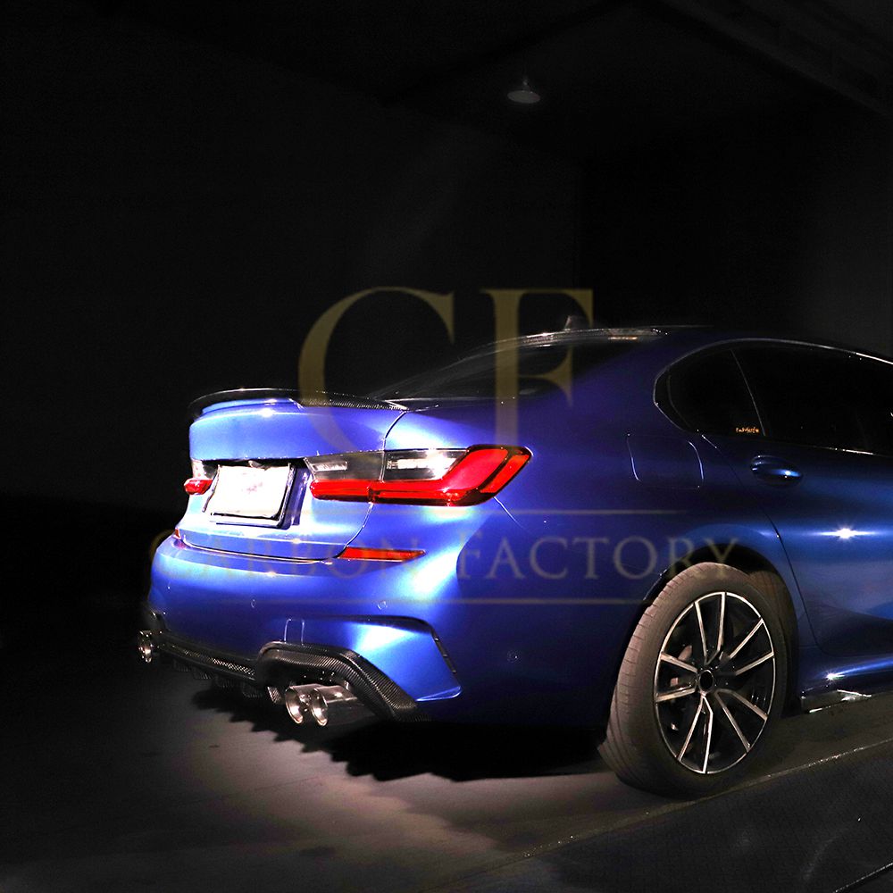 CF Style Carbon Fibre Rear Diffuser for BMW 3 Series G20 G21 Pre-LCI M Sport 19-22-Carbon Factory