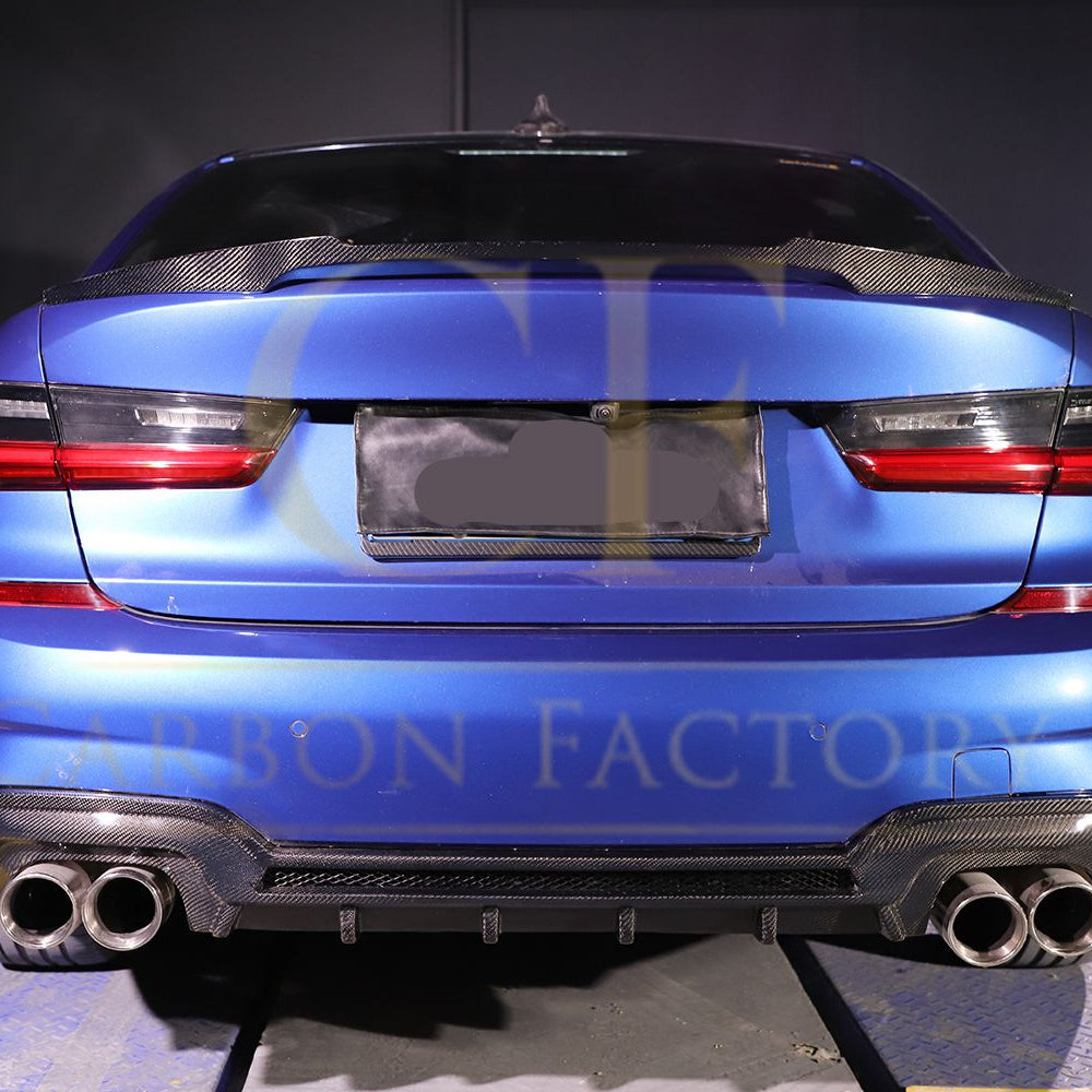 CF Style Carbon Fibre Rear Diffuser for BMW 3 Series G20 G21 Pre-LCI M Sport 19-22 - Carbon Factory