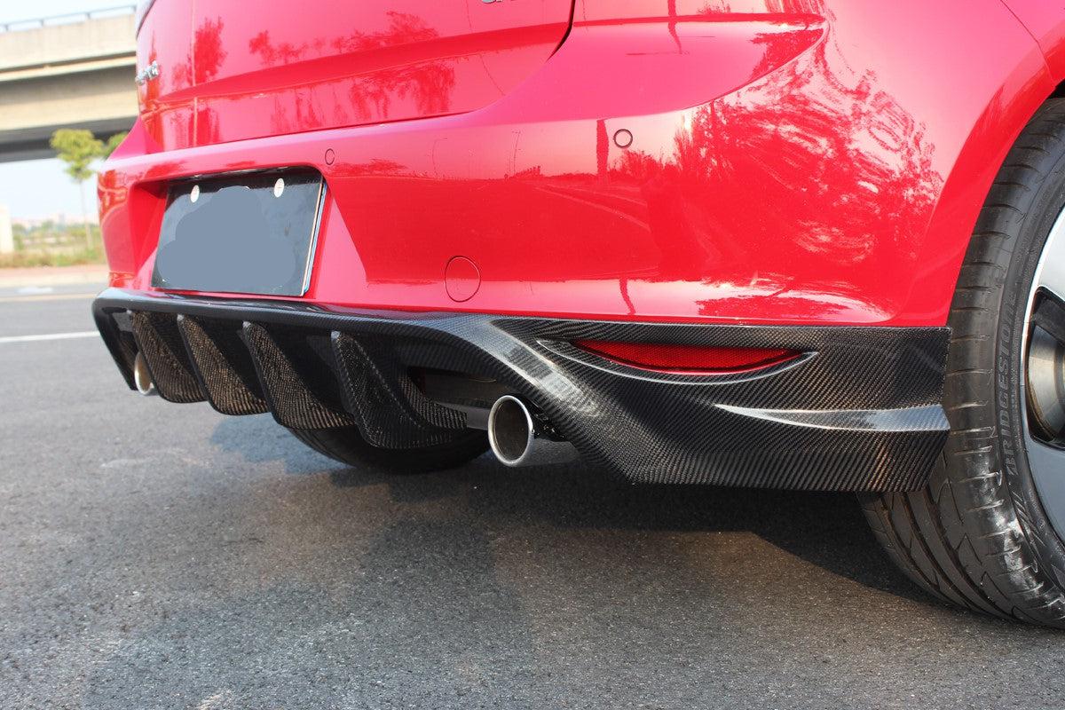 CF Style Carbon Fibre Rear Diffuser for VW Golf MK7 GTI 14-17-Carbon Factory