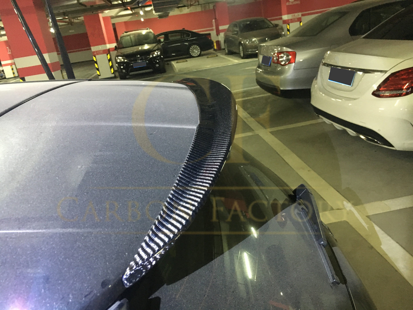 CF Style Carbon Fibre Roof Spoiler for Mercedes Benz W176 A Class 13-18-Carbon Factory
