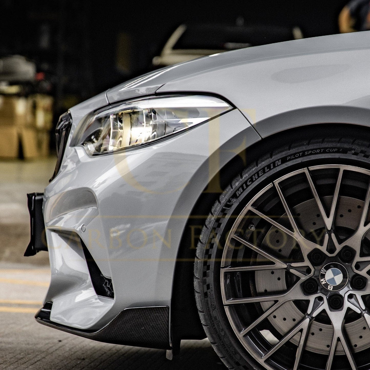 CF Style Pre-Preg Carbon Fibre Front Splitter for BMW F87 M2C 19-22-Carbon Factory