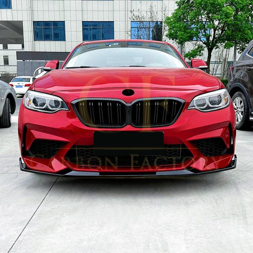 CS Style Gloss Black Front Splitter for BMW F87 M2 OG 14-20-Carbon Factory