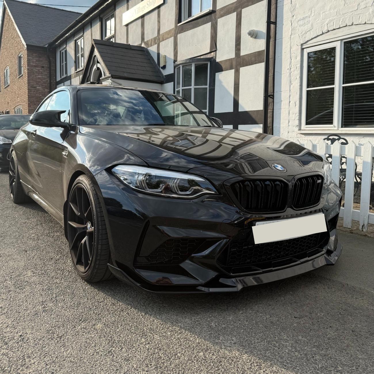 CS Style Gloss Black Front Splitter for BMW F87 M2C 14-18-Carbon Factory