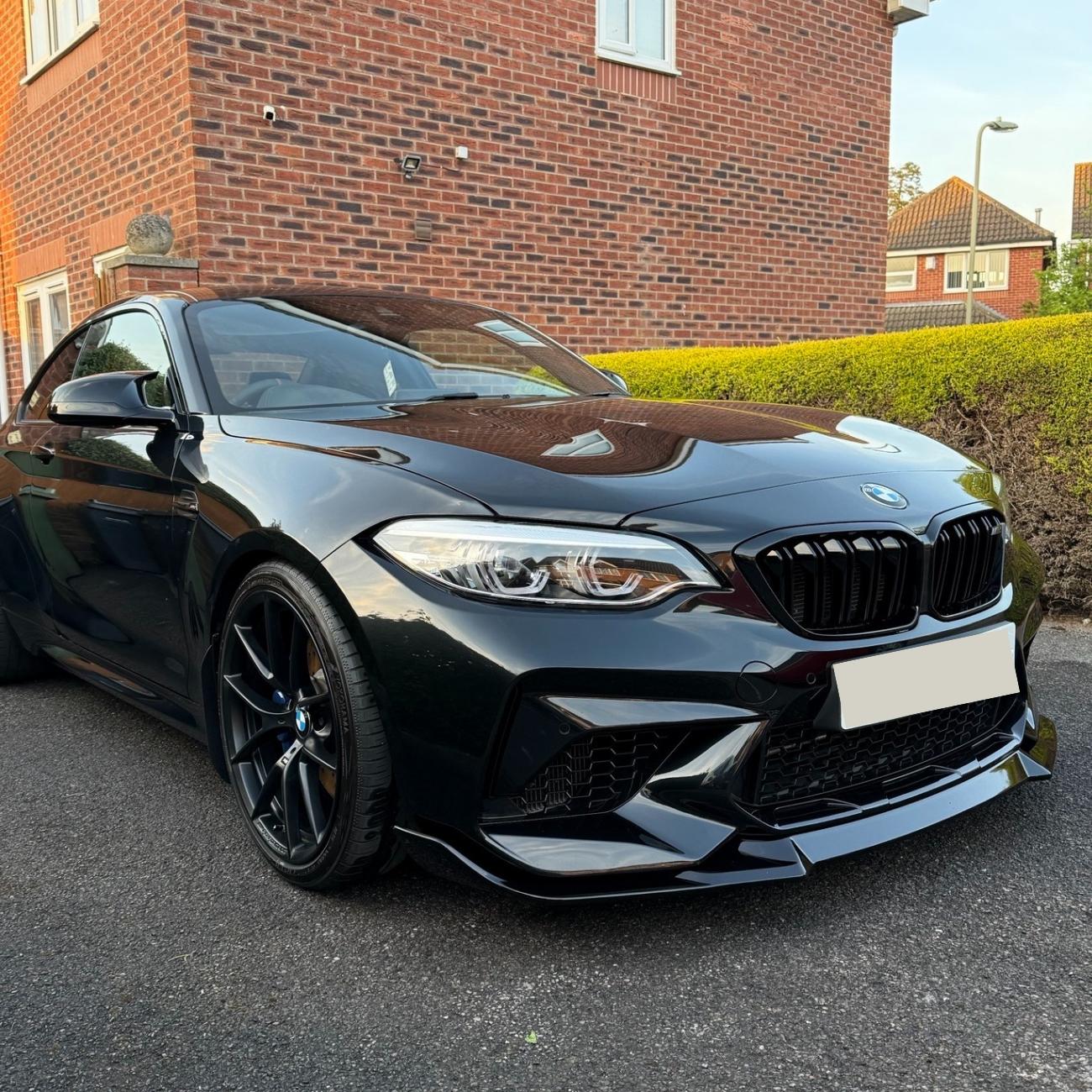 CS Style Gloss Black Front Splitter for BMW F87 M2C 14-18-Carbon Factory