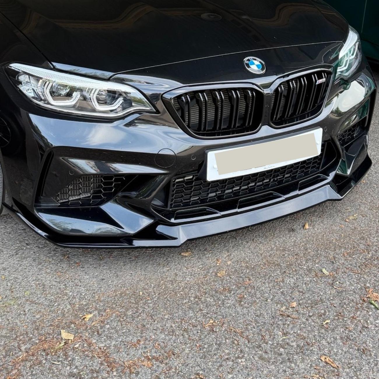 CS Style Gloss Black Front Splitter for BMW F87 M2C 14-18-Carbon Factory