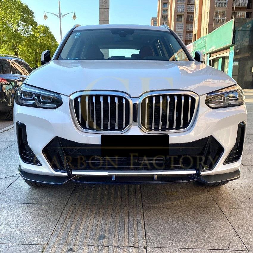 CS Style Gloss Black Front Splitter for BMW G01 X3 IX3 G02 X4 LCI 22-24-Carbon Factory