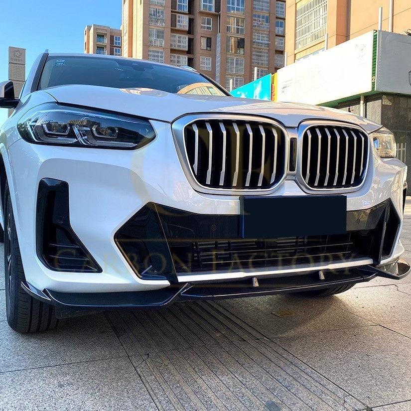 CS Style Gloss Black Front Splitter for BMW G01 X3 IX3 G02 X4 LCI 22-24-Carbon Factory