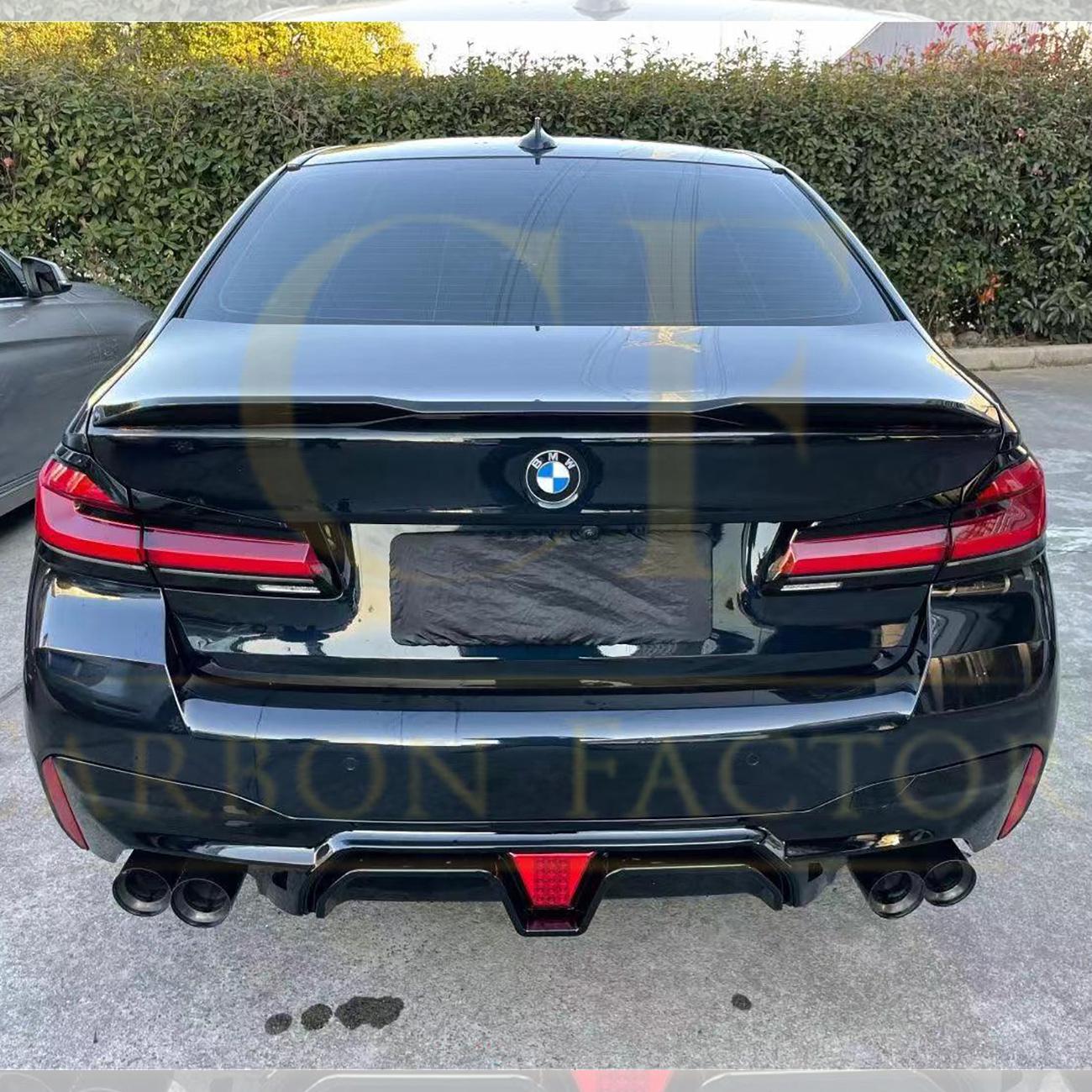 CS Style Gloss Black Rear Diffuser for BMW G30 G31 5 Series M Sport 17-24-Carbon Factory