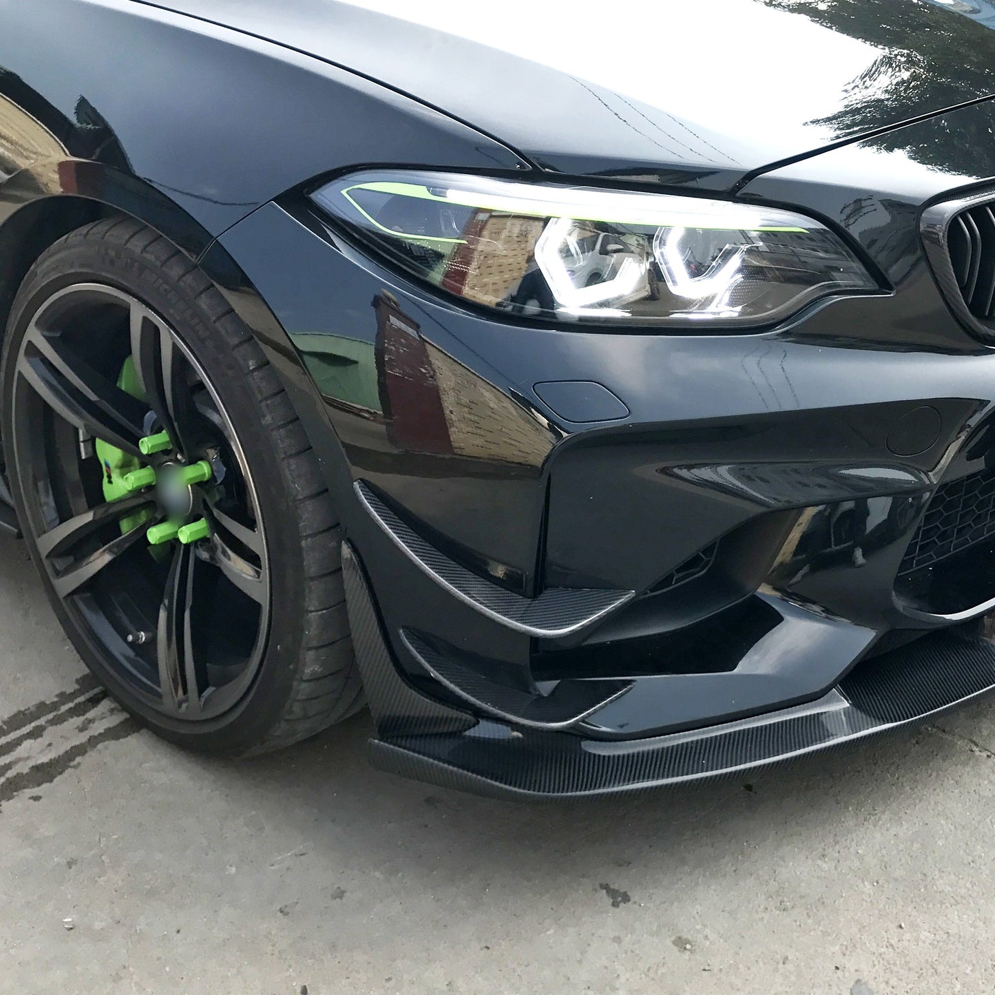 Carbon Fibre Front Bumper Trims for BMW F87 M2 16-21-Carbon Factory