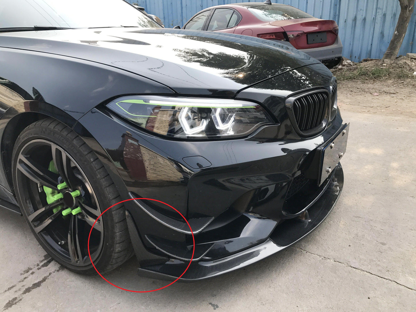 Carbon Fibre Front Bumper Trims for BMW F87 M2 16-21 - Carbon Factory