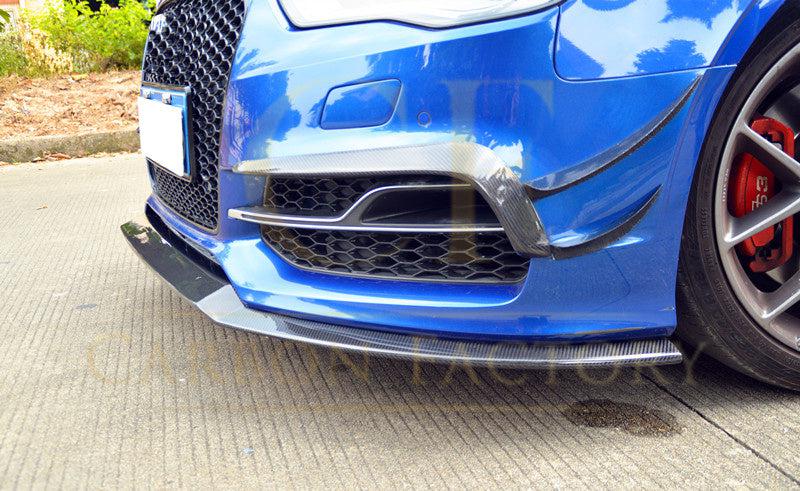Carbon Fibre Front Canard Set for Audi A3 S Line S3 Saloon 13-15-Carbon Factory