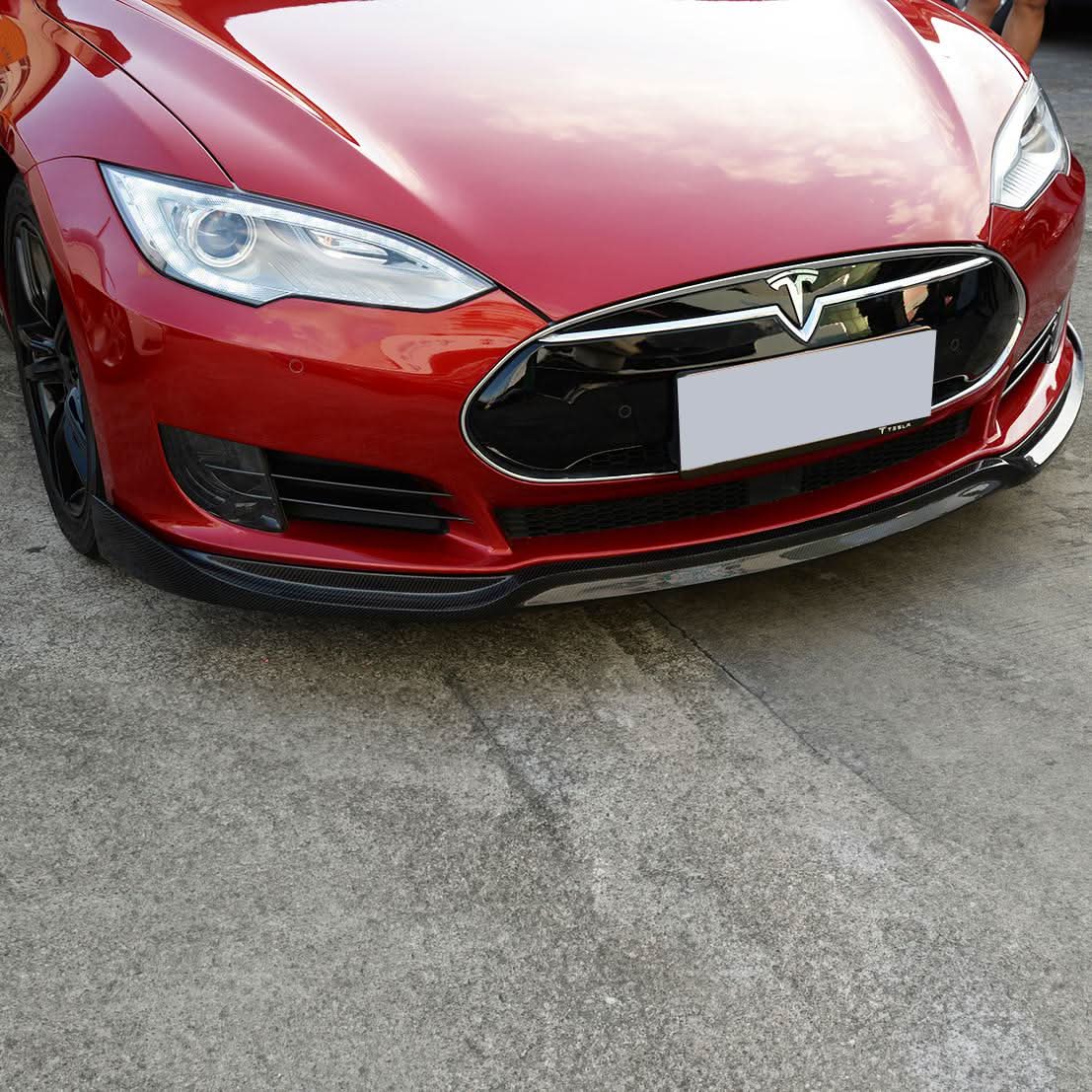 Carbon Fibre Front Splitter for Tesla Model S P85 14-15 - Carbon Factory
