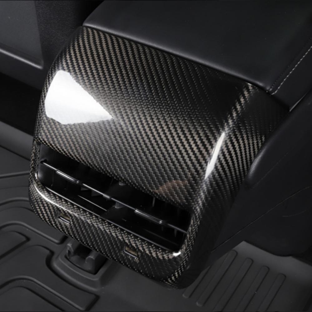 Carbon Fibre Rear Air Conditioning Trim Covers for Tesla Model 3 16-20 - Carbon Factory