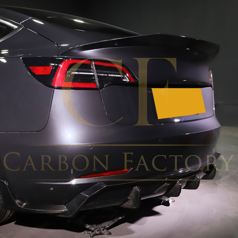 Carbon Fibre Rear Canards for Tesla Model 3 16-23 - Carbon Factory