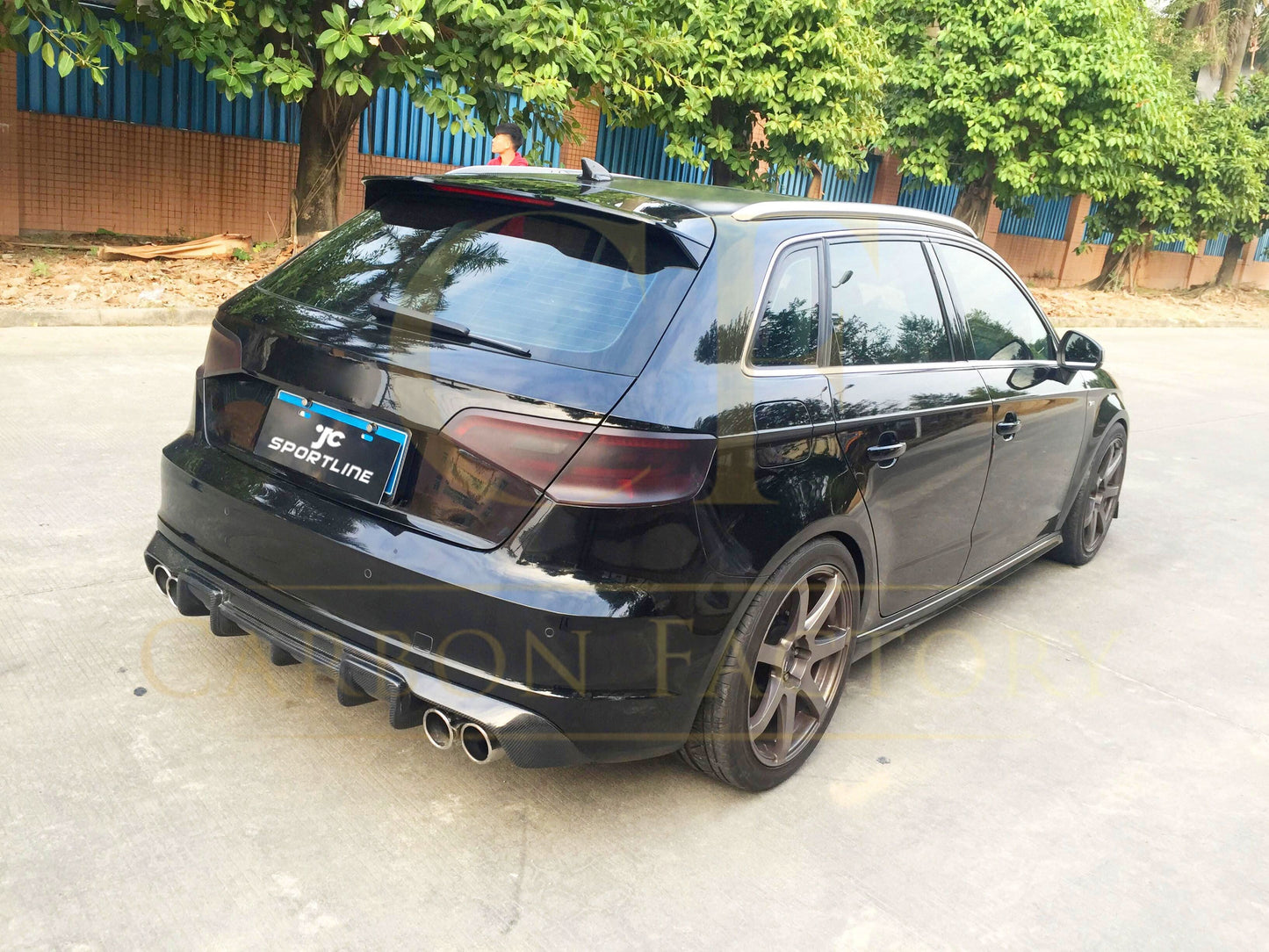 Carbon Fibre Rear Diffuser (Quad Exhaust) for Audi A3 Hatchback S Line & S3 13-15 - Carbon Factory