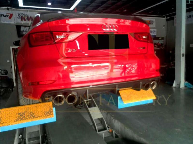Carbon Fibre Rear Diffuser (Quad Exhaust) for Audi A3 S Line S3 Saloon 13-15 - Carbon Factory