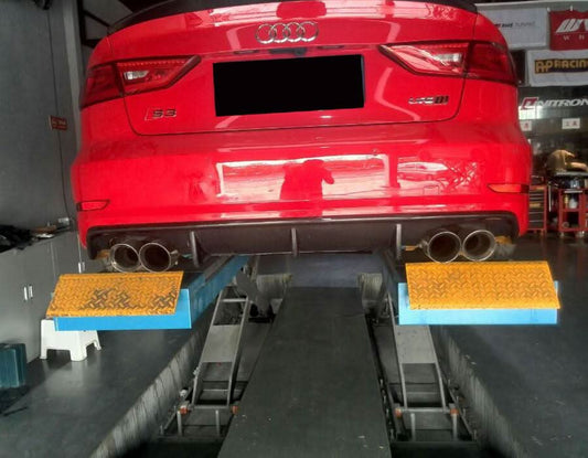 Carbon Fibre Rear Diffuser (Quad Exhaust) for Audi A3 S Line S3 Saloon 13-15 - Carbon Factory