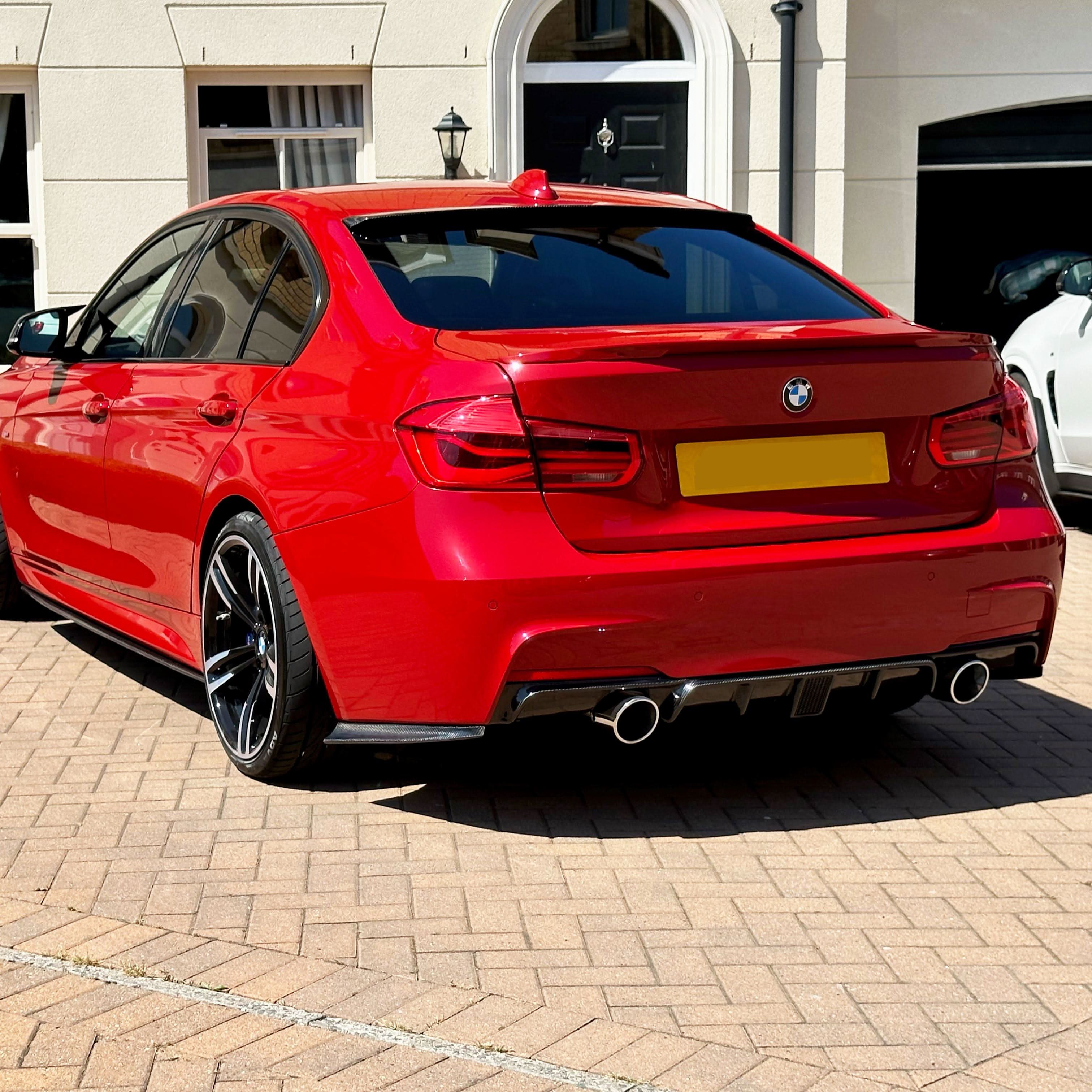 Carbon Fibre Rear Diffuser with LED Light Dual Exhaust for BMW F30 F31 3 Series 12-19 - Carbon Factory