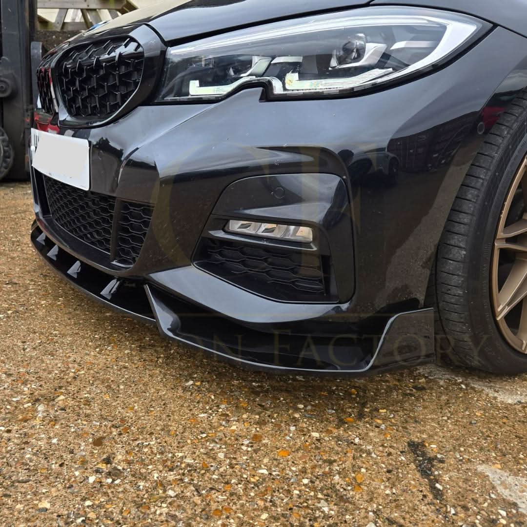 Competition Style Gloss Black Front Splitter for BMW 3 Series G20 G21 Pre-LCI 19-22 - Carbon Factory