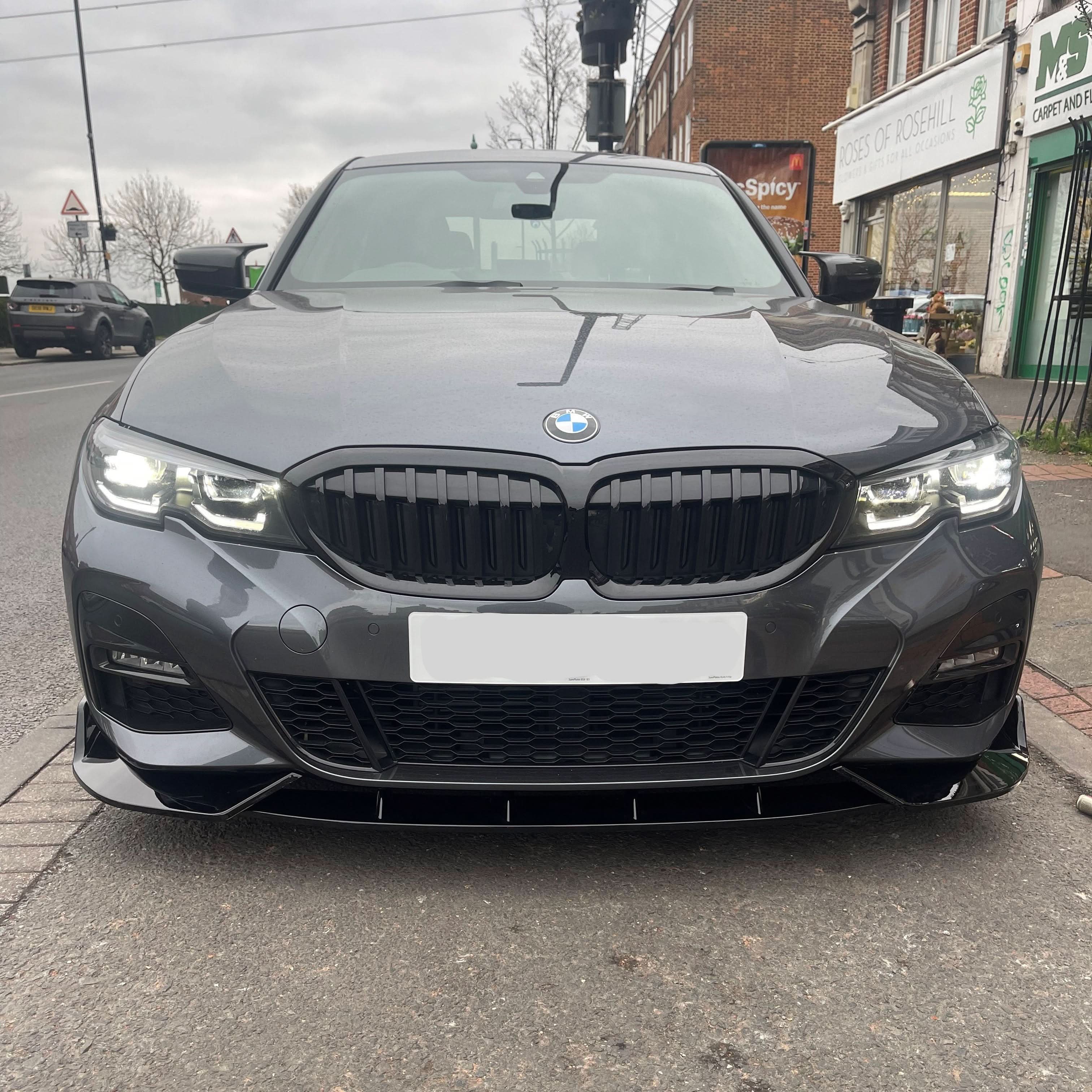 Competition Style Gloss Black Front Splitter for BMW 3 Series G20 G21 Pre-LCI 19-22 - Carbon Factory