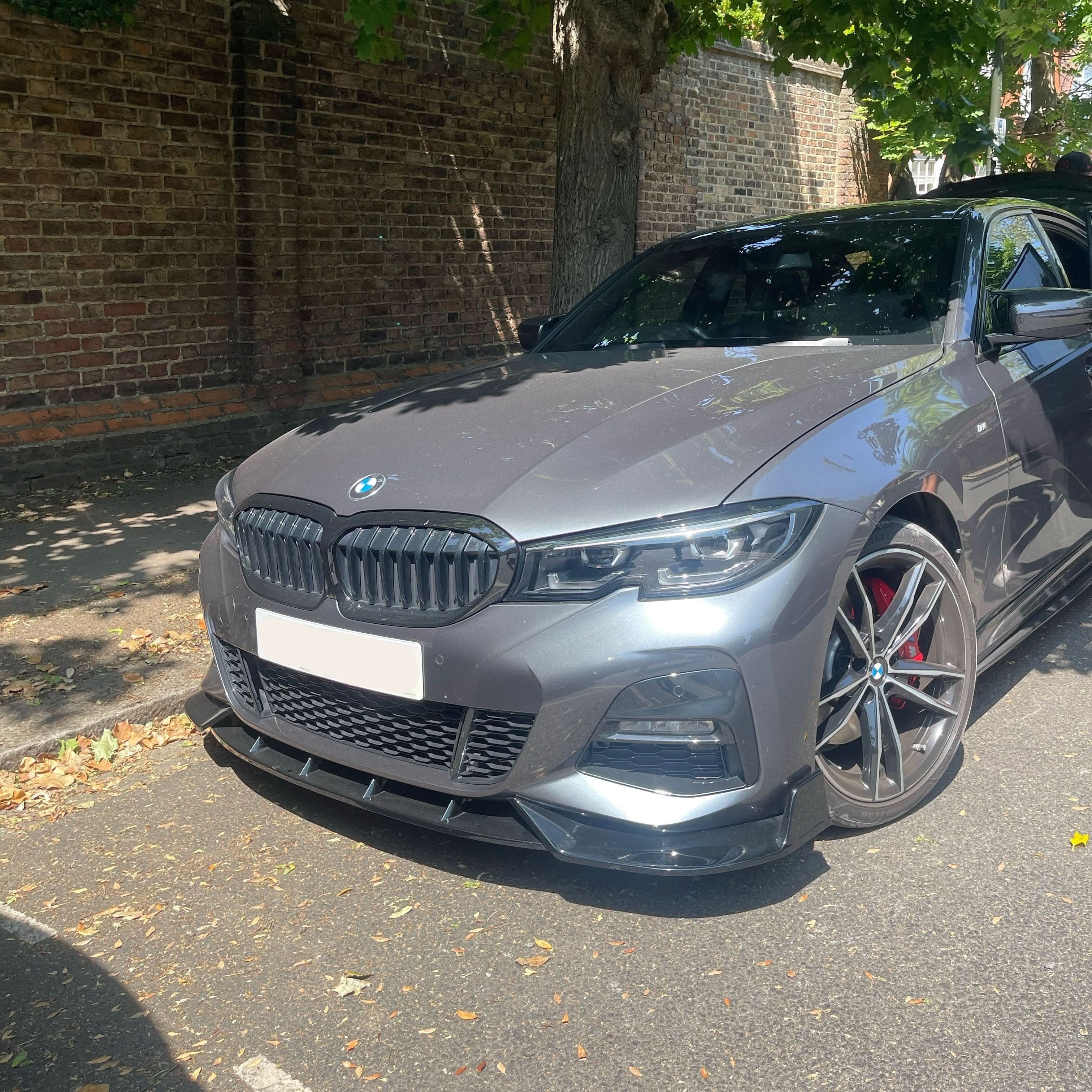 Competition Style Gloss Black Front Splitter for BMW 3 Series G20 G21 Pre-LCI 19-22 - Carbon Factory