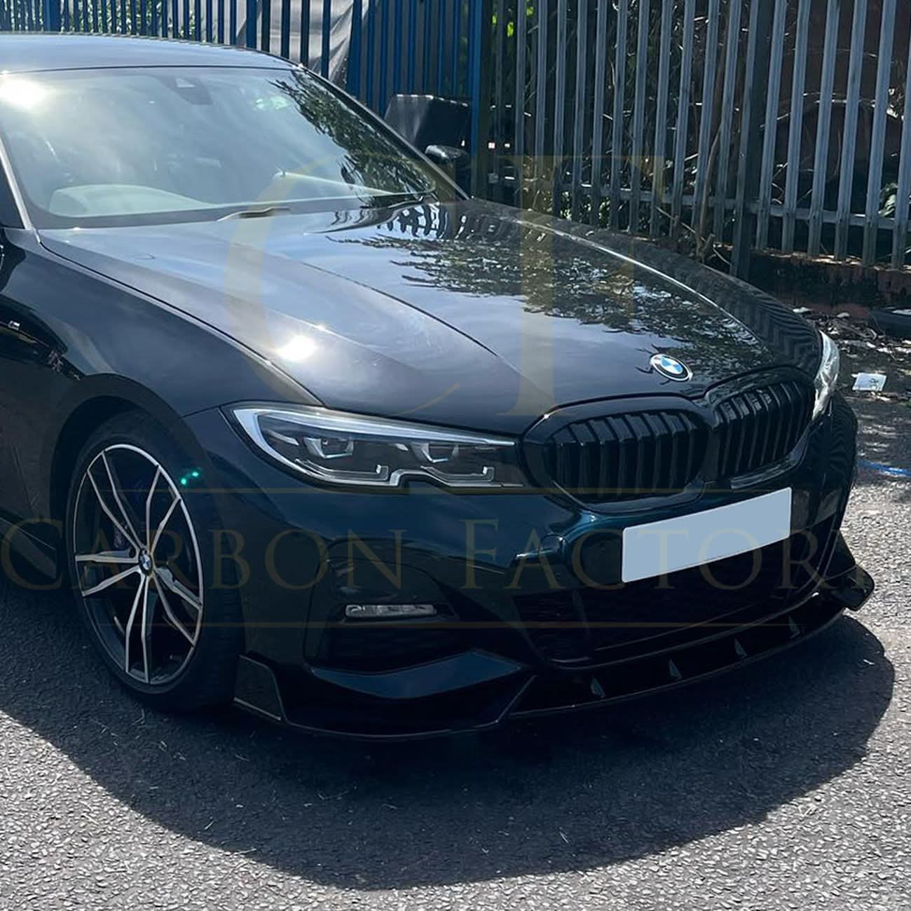 Competition Style Gloss Black Front Splitter for BMW 3 Series G20 G21 Pre-LCI 19-22 - Carbon Factory