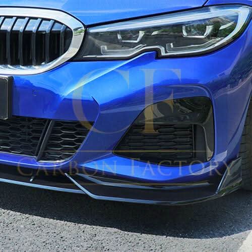 Competition Style Gloss Black Front Splitter for BMW 3 Series G20 G21 Pre-LCI 19-22 - Carbon Factory