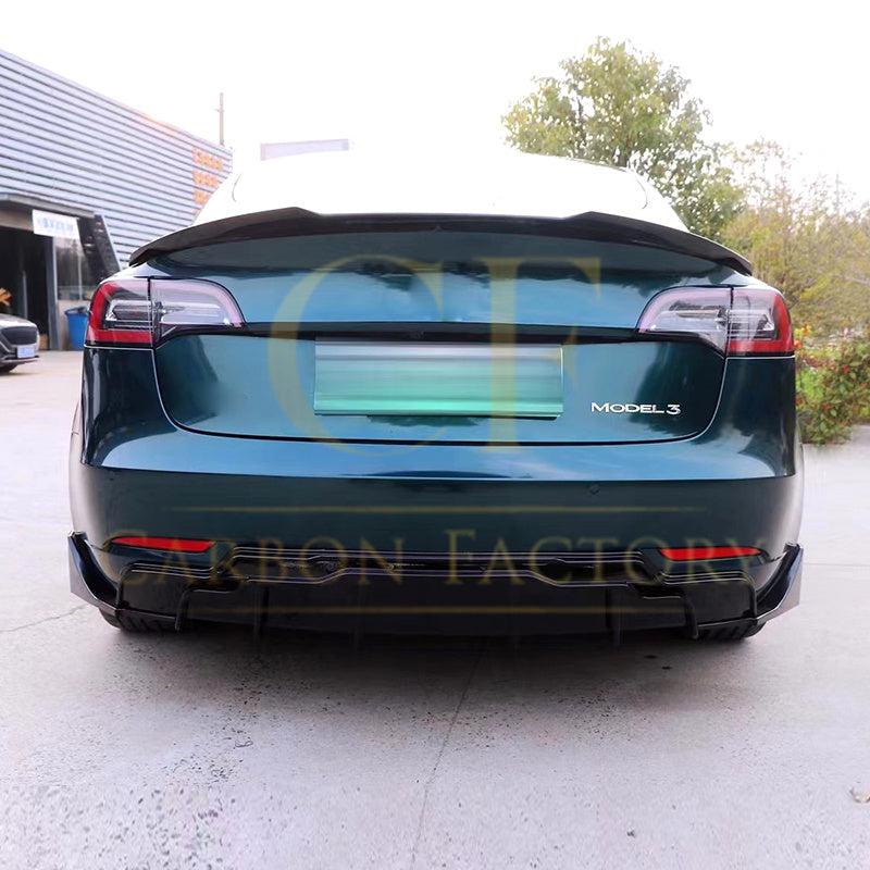 Competition Style Gloss Black Rear Diffuser for Tesla Model 3 16-23-Carbon Factory