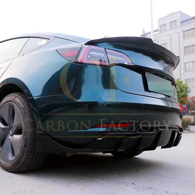 Competition Style Gloss Black Rear Diffuser for Tesla Model 3 16-23-Carbon Factory