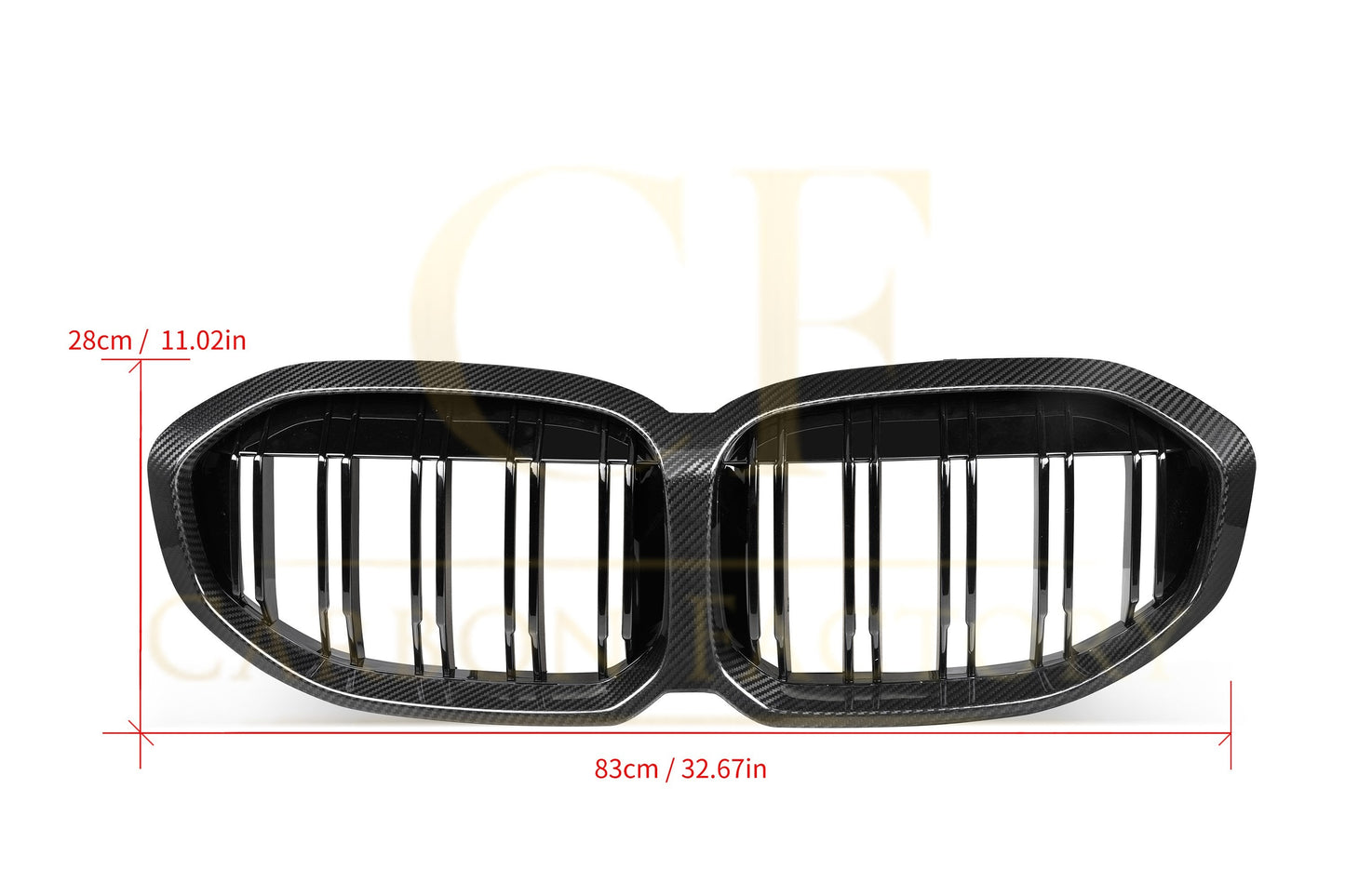 Double Slat Pre-Preg Carbon Fibre Front Grille for BMW F40 1 Series 19-24-Carbon Factory
