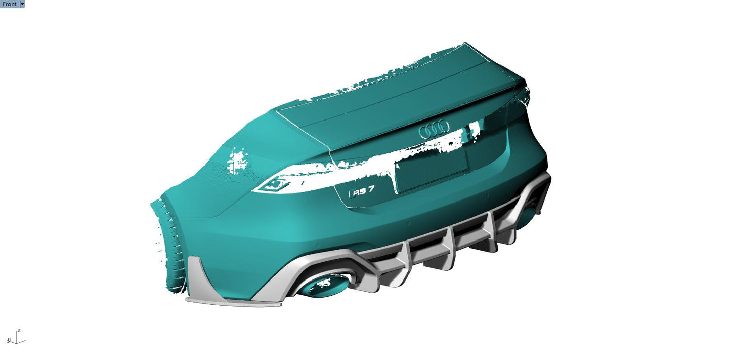 ED Style Pre-Preg Carbon Fibre Rear Diffuser for Audi 4K RS7 20-22-Carbon Factory