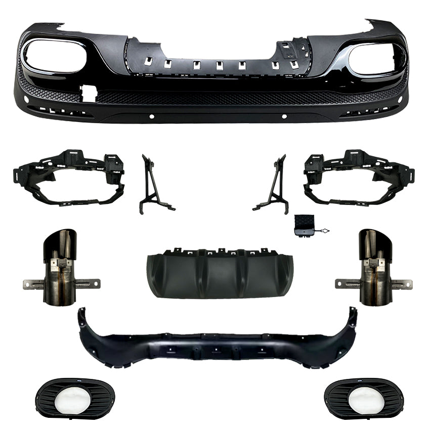 A Style Gloss Black Rear Diffuser for Mercedes Benz X247 GLB 19-26