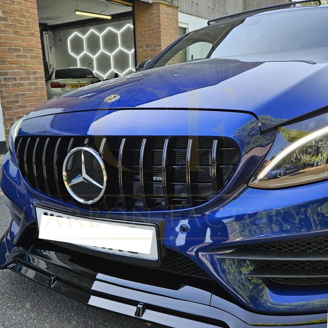 GT Style Front Grille for Mercedes Benz W205 C Class 14-18-Carbon Factory