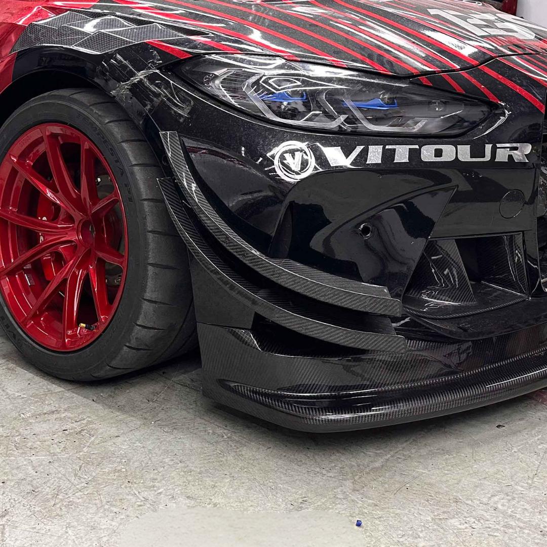 GT4 Style Pre-Preg Carbon Fibre Front Canards for BMW G80 G81 M3 G82 G83 M4 21-Present-Carbon Factory